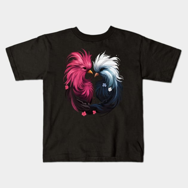 Silkie Couple Valentine Kids T-Shirt by JH Mart